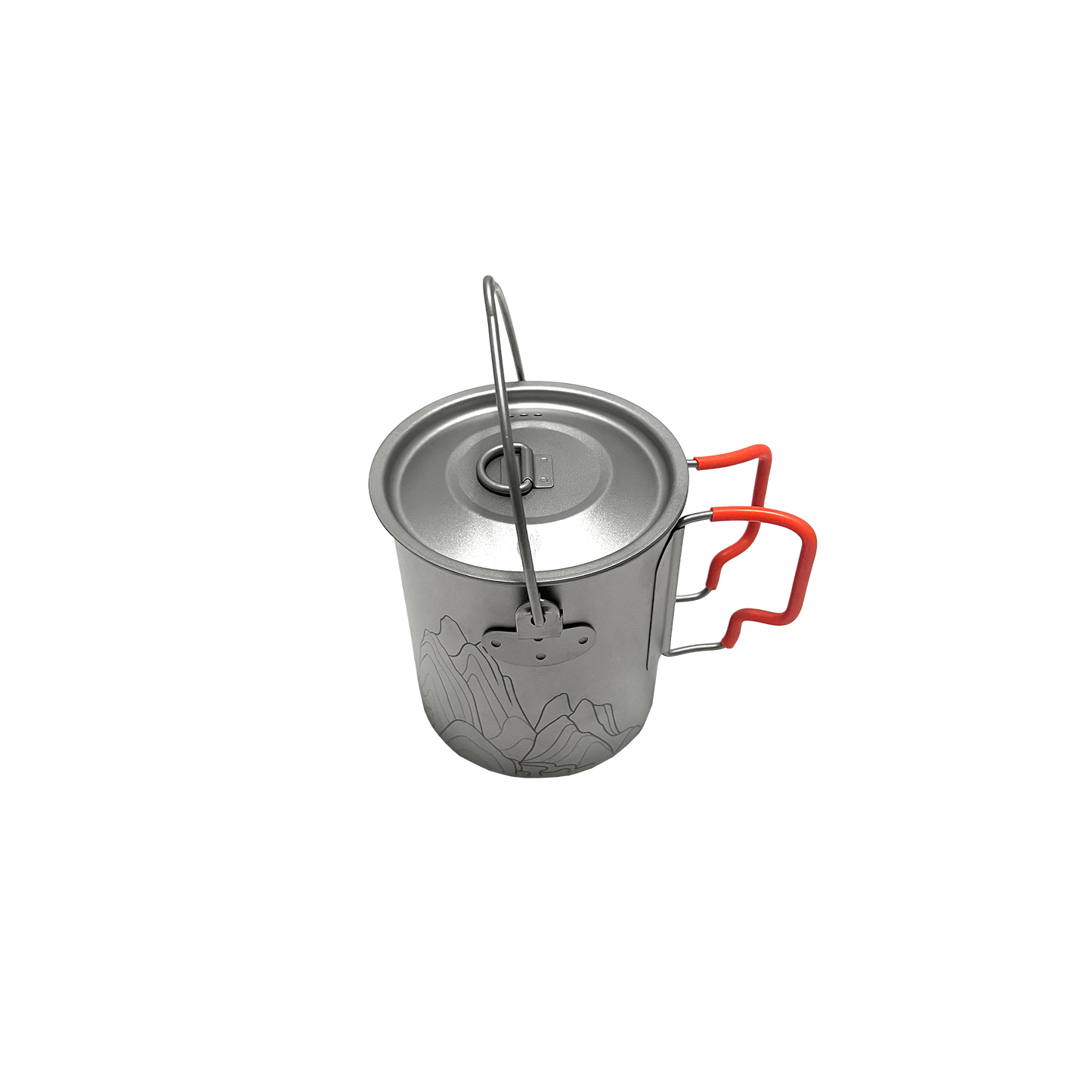Ultralight & Durable Titanium Cup with Folding and Bail Handles and Lid 750ml
