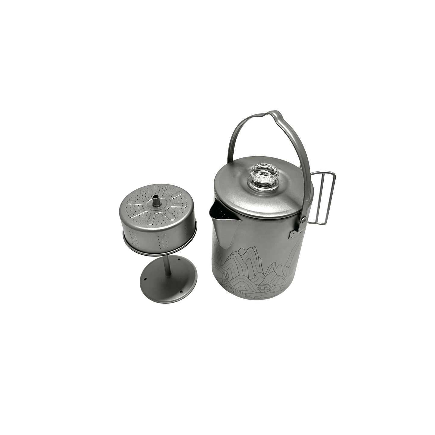 Ultralight & Durable Titanium Percolator Coffee Maker 1500ml