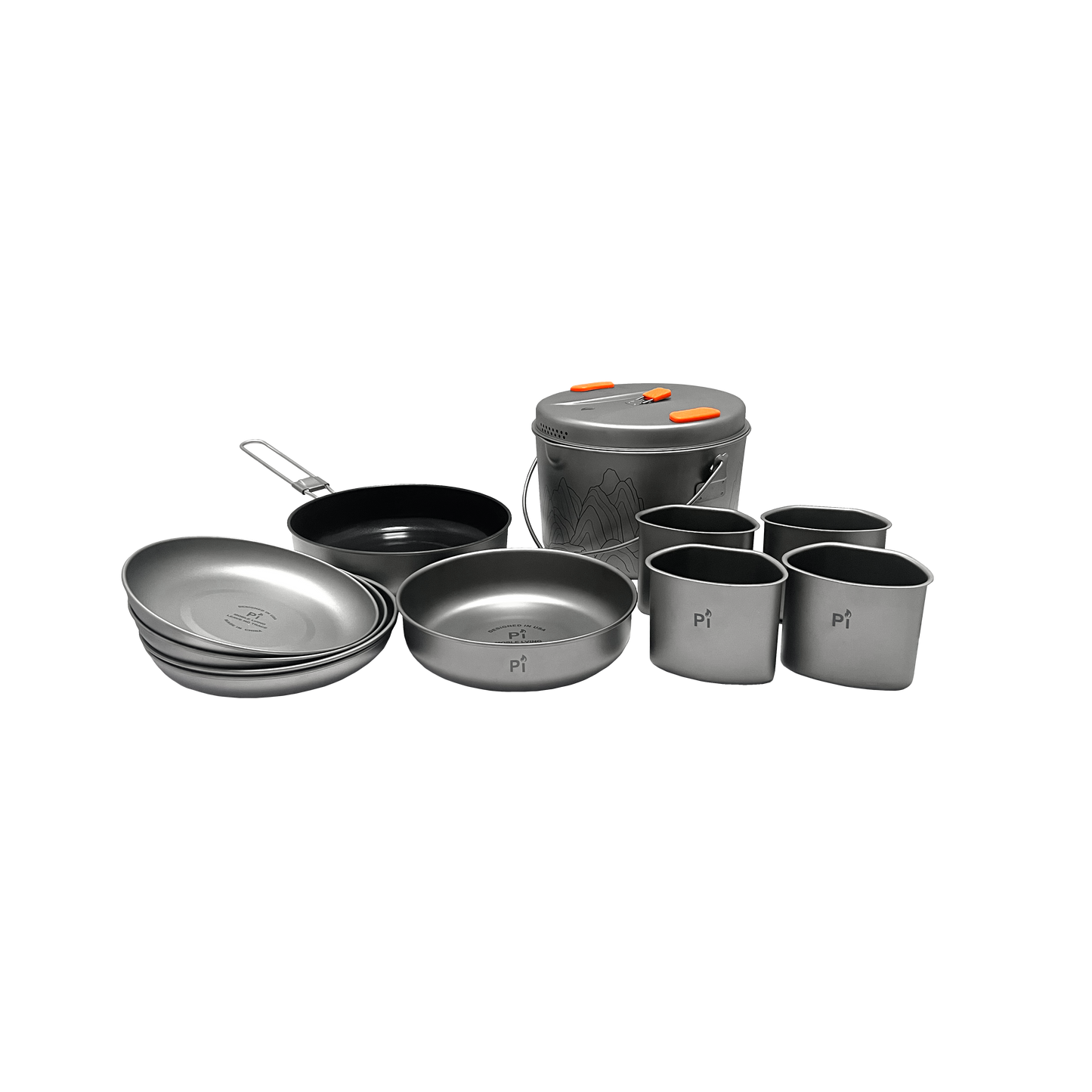 Ultralight & Durable Titanium Cookware 11-piece Set 3000ml
