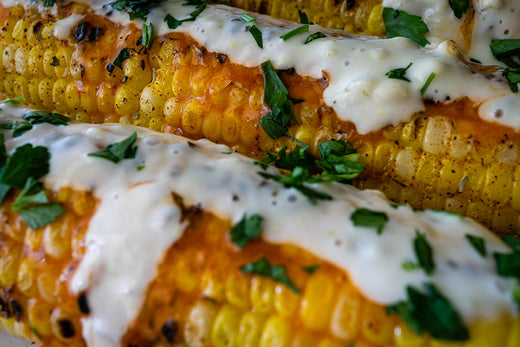 Grilled corn on the cob