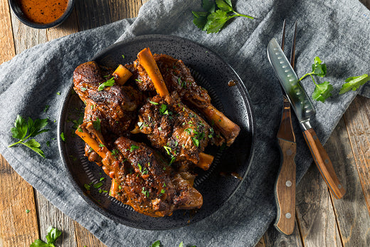 Smoked lamb shanks